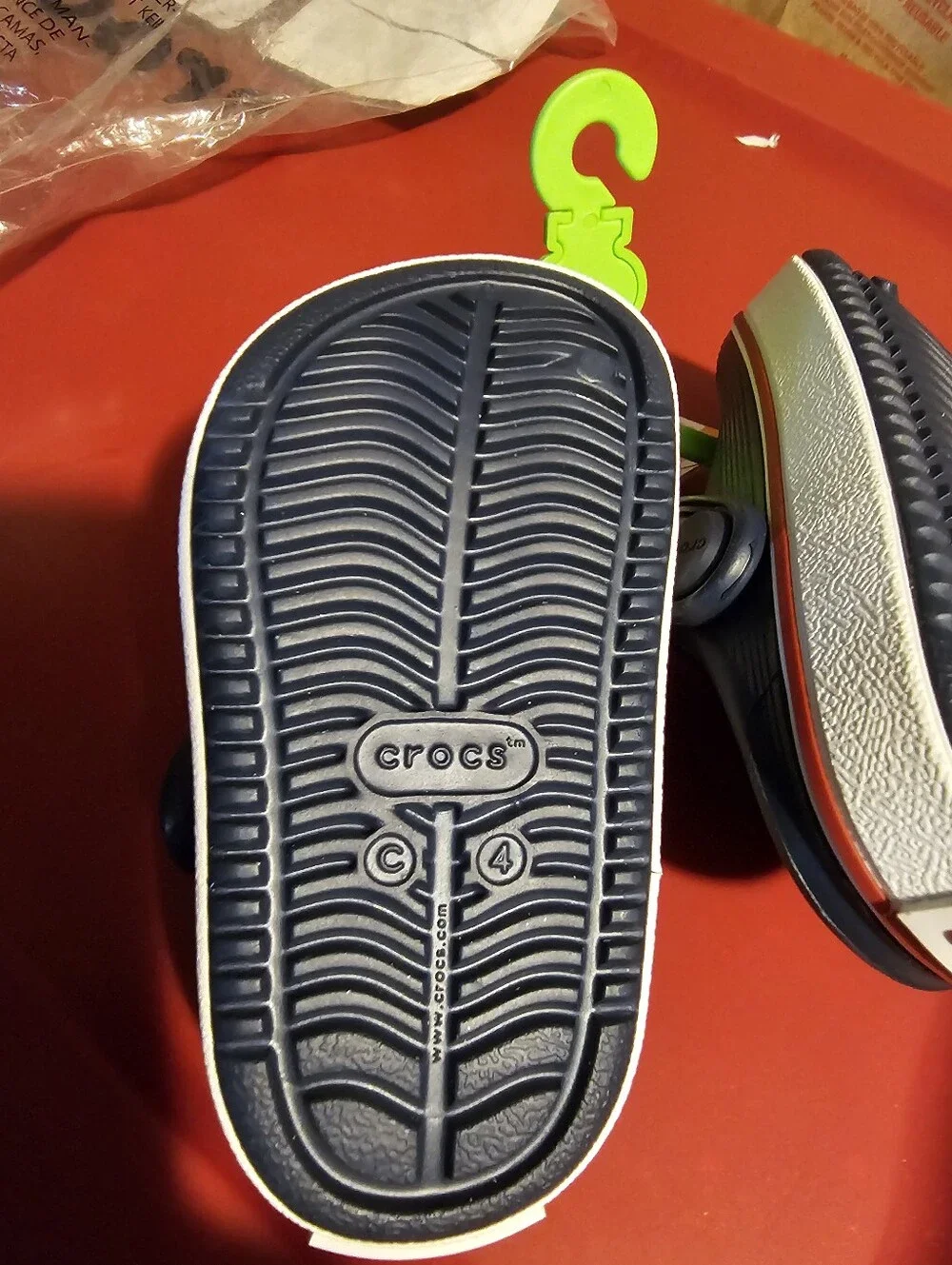 CROCS Kids Navy Blue & White Clog Sandals C4 NEW
